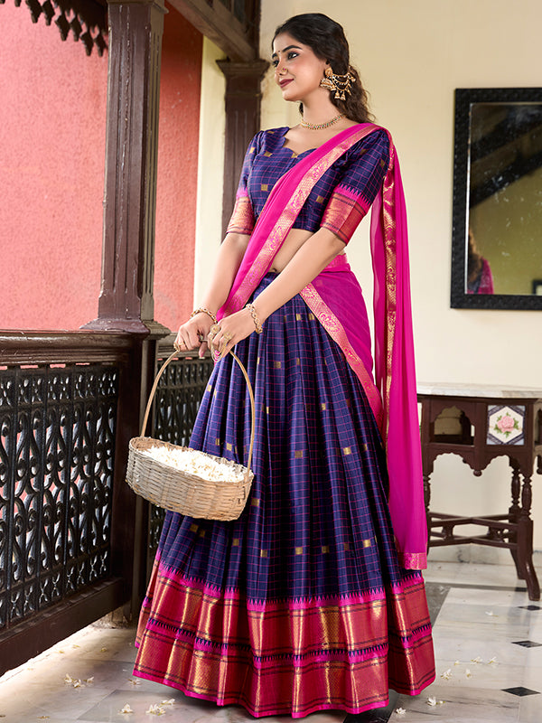 Chiku Paithani Artistry On Cotton Silk Lehenga Choli