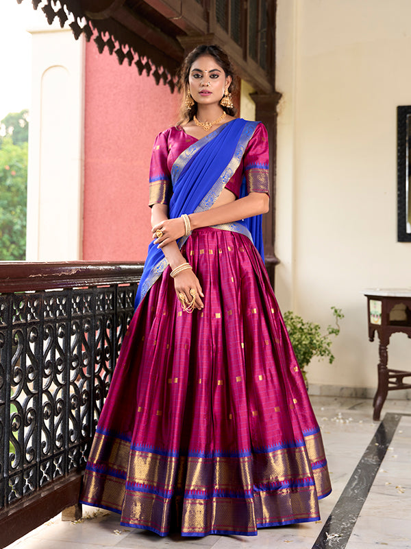 Chiku Paithani Artistry On Cotton Silk Lehenga Choli