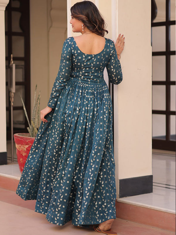 Rama Weaving Position Print Jacquard Gown